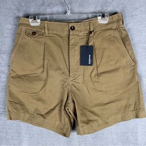Buck Mason Tan Flat Front Men Shorts